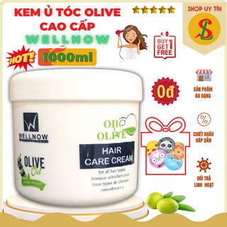 Kem ủ tóc phục hồi hư tổn WEELNOW 1000ml dầu hấp tóc Olive cao cấp siêu mượt tóc tặng kèm nón ủ tóc NPP Songliemshop