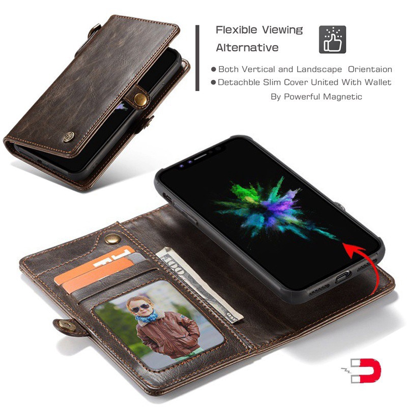 CaseMe Apple IPhone X 8 7 6 Plus 8P 7P 7 Ví Đựng Điện Thoại Di Động Có Khe Cắm Thẻ