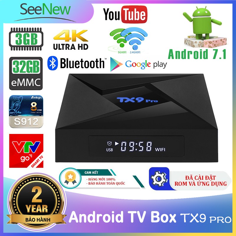 Android Tivi Box Tanix Tx9 Pro Chip S912 - Ram 3GB - Rom 32GB