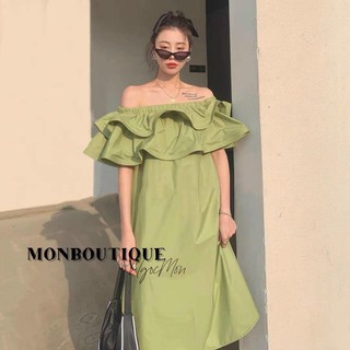 Váy trễ vai bèo. váy đi biển. đầm tay bèo trễ vai .