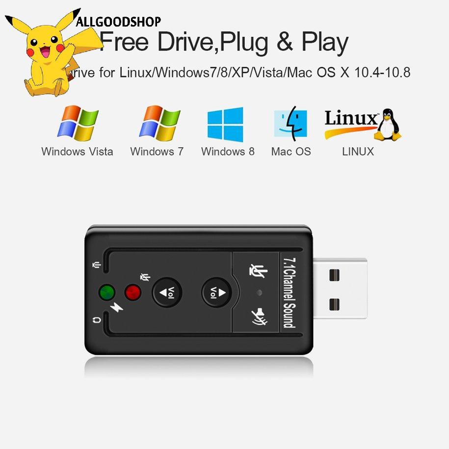 USB tích hợp card rời điều chỉnh âm thanh 7.1 CH với nút điều khiển dành cho máy tính và laptop bị hư card âm thanh