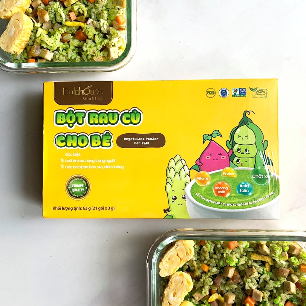Combo bột rau củ dinh dưỡng cho bé ăn dặm Dalahouse - Sấy lạnh, nguyên chất - Hsd:5/2024 - Shanti