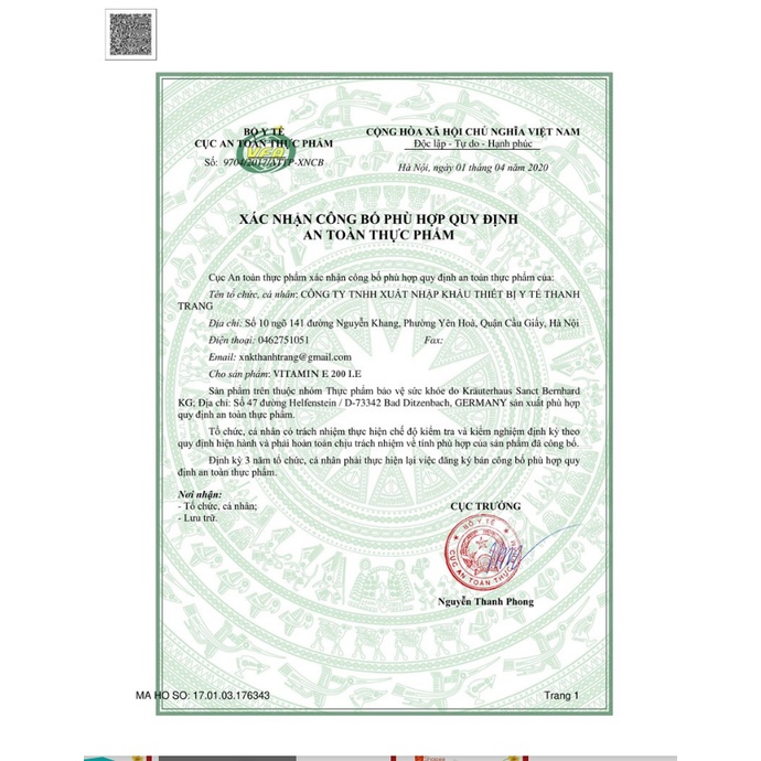 Viên uống đẹp da Vitamin E Kapseln hỗ trợ làm căng da, chống oxy hóa, ngăn ngừa lão hóa nhãn hàng Sanct Bernhard Đức
