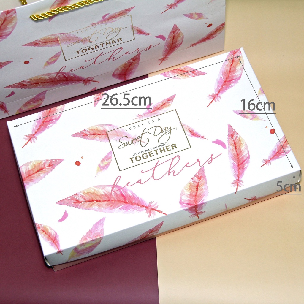 XÉ LẺ Túi giấy +Hộp quà Làm quà tặng hoạ tiết cẩm thạch, phong cách châu Âu Q676 | BigBuy360 - bigbuy360.vn