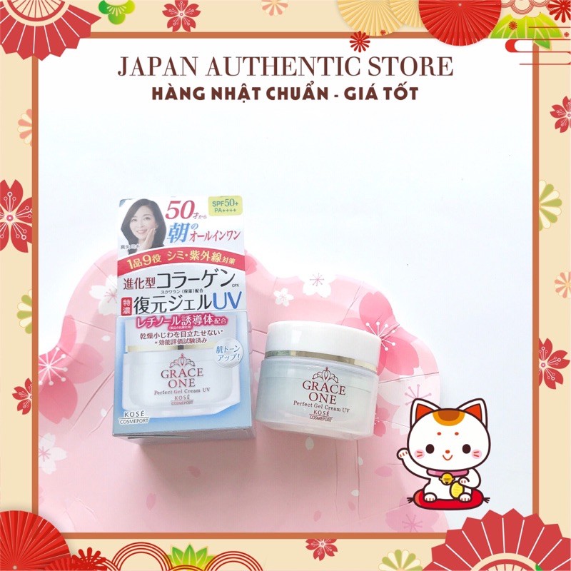 [CAM KẾT CHUẨN NHẬT] Kem dưỡng da Kose Grace One Perfect Gel Cream UV và EX dành cho các mẹ U50