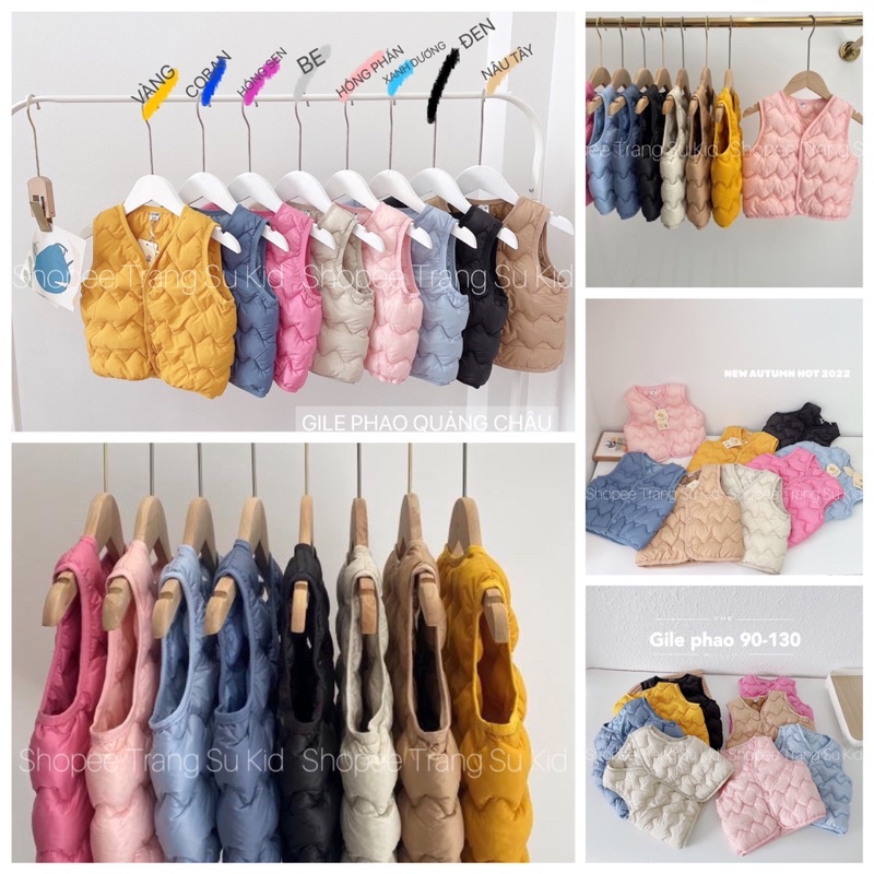 Áo Gile Phao Sóng QC Siêu Nhẹ Cho Bé Trai và Bé Gái.