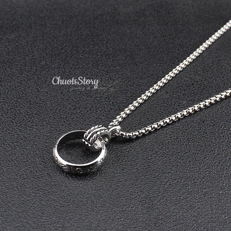 Vòng cổ titan unisex mặt nhẫn, dây chuyền nam nữ cá tính không gỉ - VCU0032 - ChuotsStory
