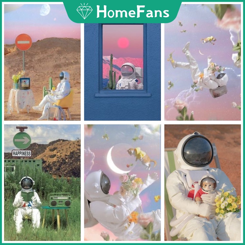 Bộ Tranh Đính Đá 5D Họa Tiết Phi Hành Gia Độc Đáo Diy Dùng Trang Trí Nhà Cửa