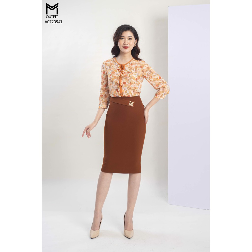 Áo Sơ Mi Tay Lỡ Phối Viền Cam A0720941