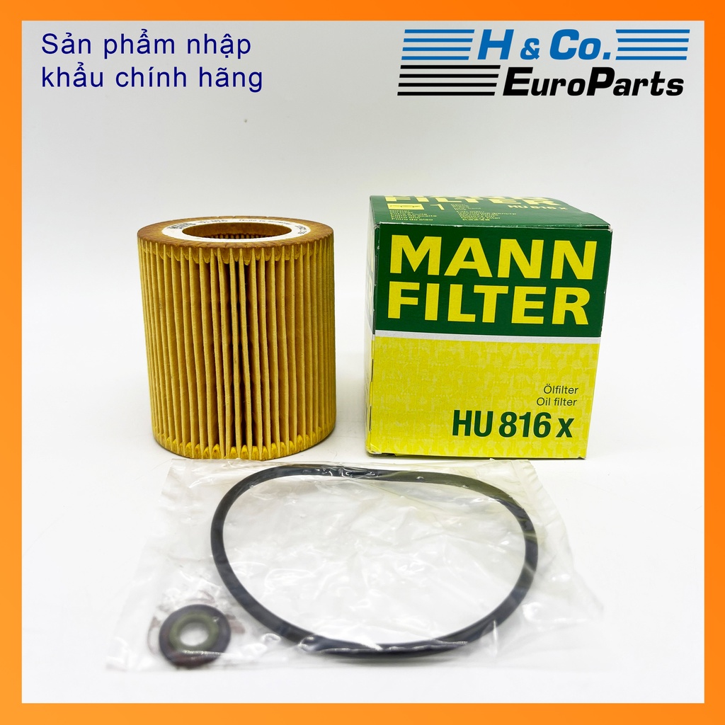 Lọc nhớt Bmw 1, 2, 3, 4, 5, 6, 7, X1, X3, X4, X5, X6, Z4. Hàng cao cấp MANN từ Đức, HU816x, 11427953129, 11428683196