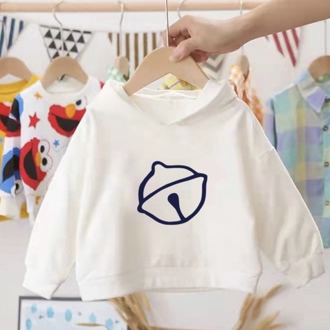 Áo hoodie nỉ Con Xinh phom rộng bé trai bé gái hình in Mèo DOREM, thời trang thu đông dành cho bé từ 4 đến 10 tuổi