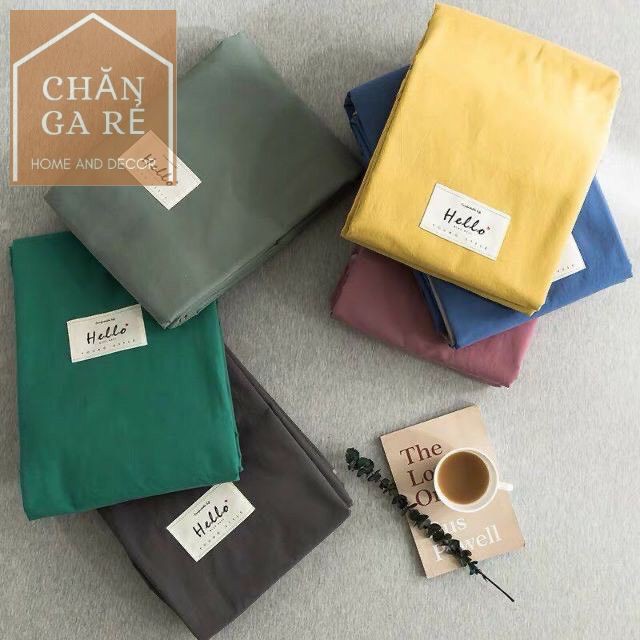 Bộ ga giường và vỏ gối cottong TC hàng nhập khẩu không bai, không xù giặt giũ thoải mái đủ kích thước 1m2 1m6 1m8