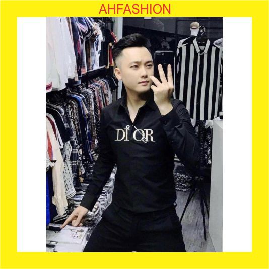 Áo sơ mi nam ngắn tay cổ thêu BBR chất lụa hàn mềm mịn mẫu mới cao cấp-AHFASHION