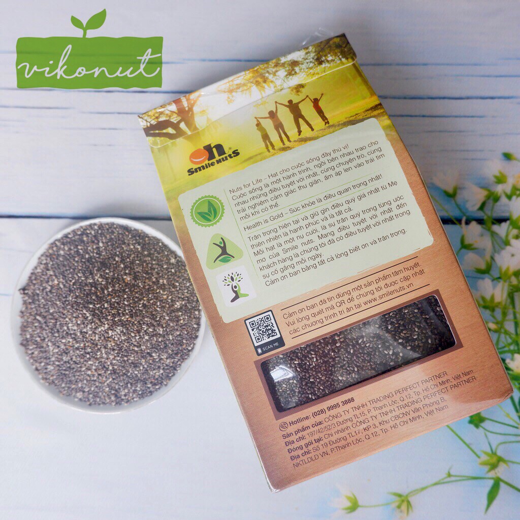 Hạt chia trắng đen hữu cơ Nam Mỹ loại 1 [500gr] - Chia Seed