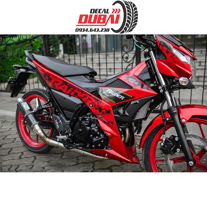 TEM TRÙM RAIDER STYLE SATRIA ĐỎ CAO CẤP