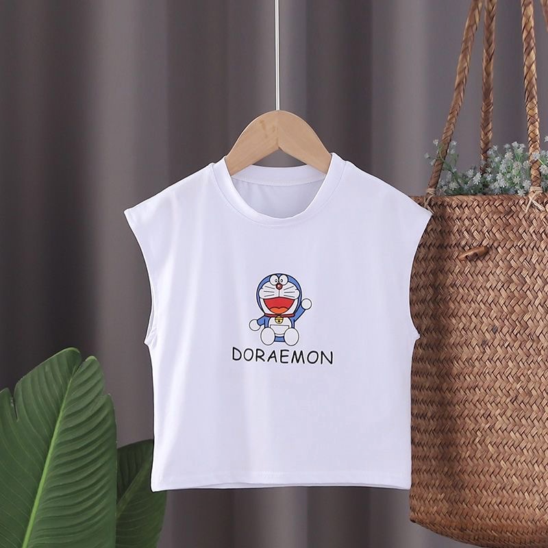 Áo thun sát nách in hoạ tiết Doraemon nhiều màu cho bé trai & bé gái - Cao 90-140cm, nặng 10-30kg