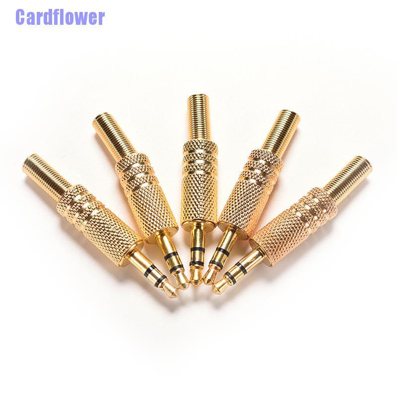 Cardflower  1pcs 3.5mm 1/8&quot; Stereo Male Audio TRS Jack Plug Adapter Connector Plated Gold