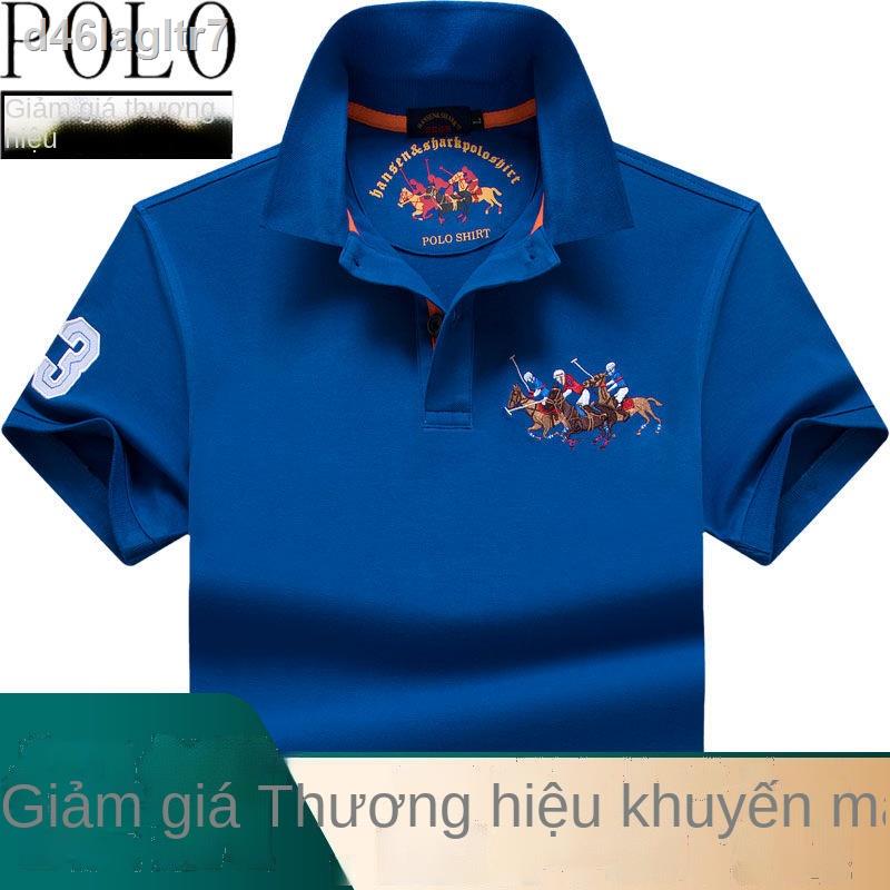 Thương hiệu quốc tế của nam giới mùa hè Paul POLO áo sơ mi ngắn tay phông ve cotton cao cấp cộng với kích