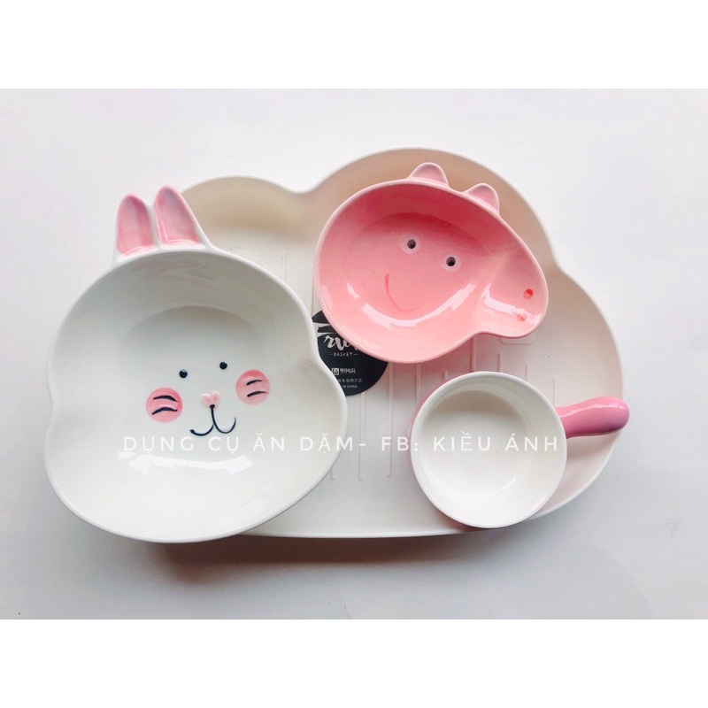 Bát con vật  sứ tráng men cao cấp cho bé ăn dặm