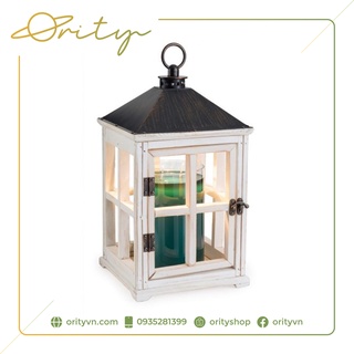 Weathered White Wooden Lantern - Đèn đốt nến thơm, tinh dầu không khói Candle Warmer