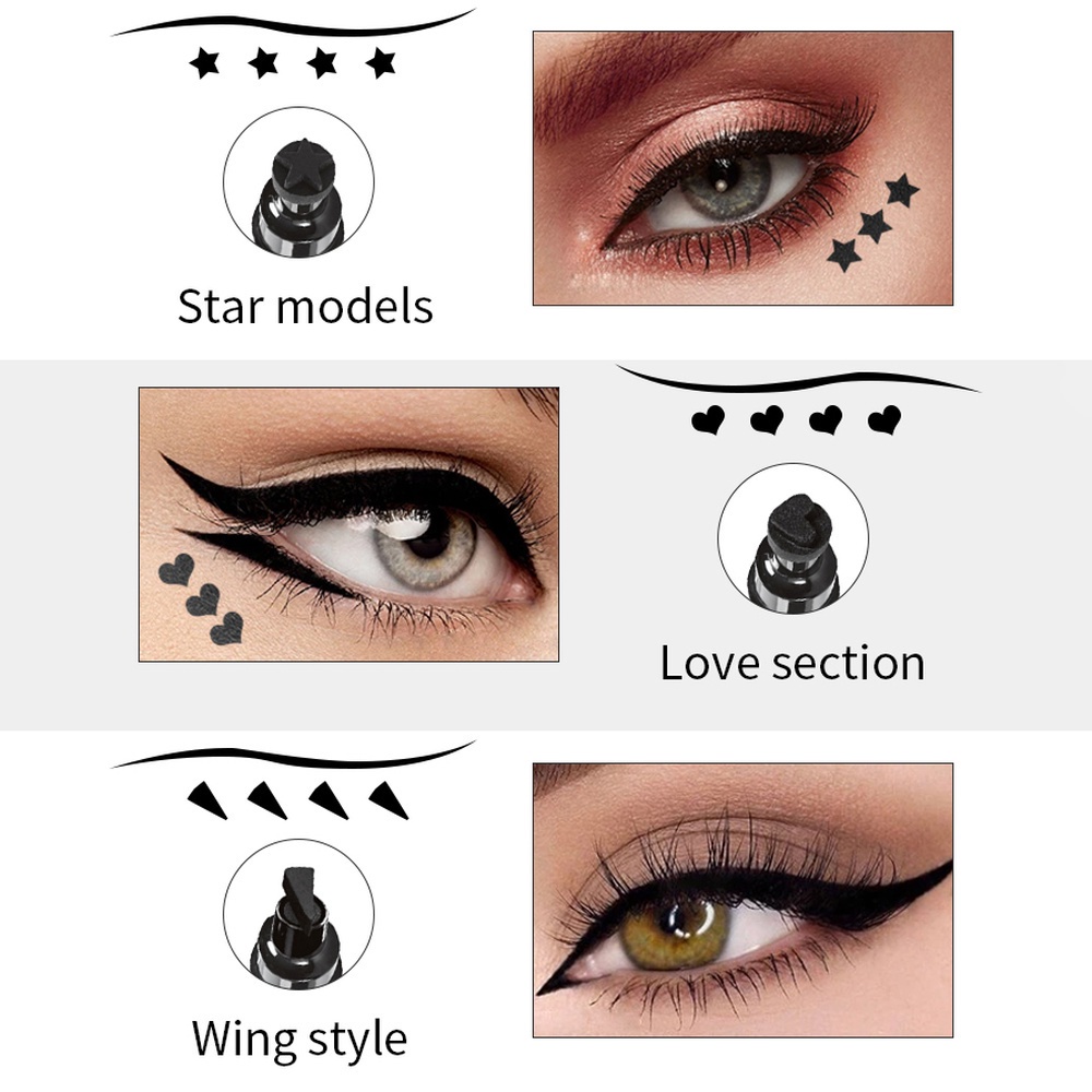 Bút Kẻ Mắt Dạng Lỏng Màu Đen Lâu Trôi Chống Thấm Nước Có Đầu Đóng Dấu Tiện Dụng