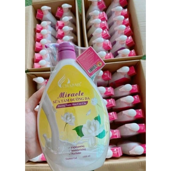 Sữa tắm dưỡng trắng da hương nước hoa MIRACLE 1000ml/Tặng kèm nước hoa mini