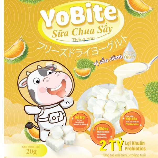 Sữa Chua Khô -Sữa Chua Sấy Thăng Hoa Yobite- Vị Mít 20gram- Hỗ trợ tiêu hóa- Tăng sức đề kháng - Giữ Dáng Đẹp Da