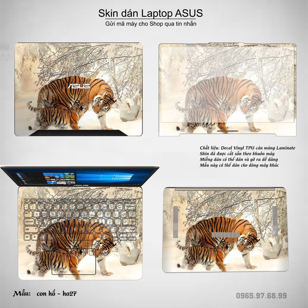 Skin dán Laptop Asus in hình Con hổ (inbox mã máy cho Shop)