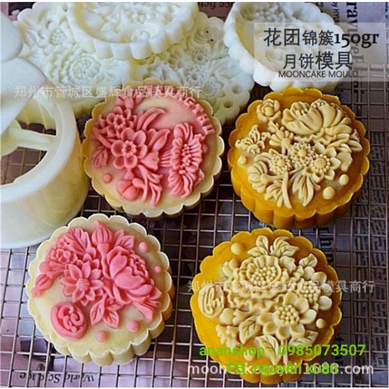 Khuôn trung thu 4 mặt hoa mùa xuân