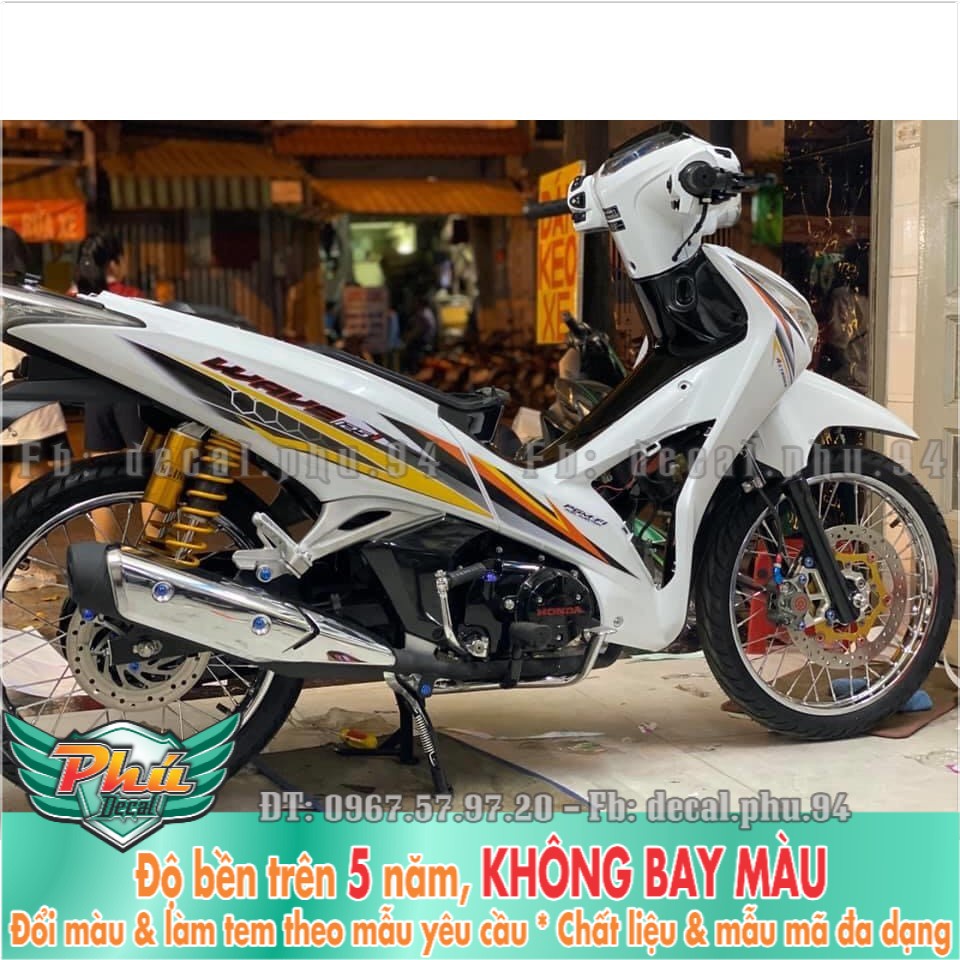 Tem rời Wave 125i Trắng vàng đen (X) -1