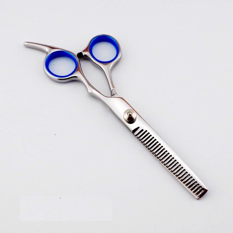 Kéo cắt và tỉa tóc (Tay xanh) + kẹp đo cắt tóc