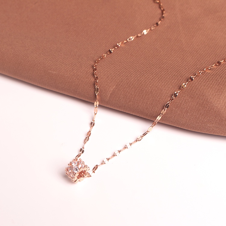 Dây Chuyền Chất Liệu Thép Không Gỉ Mạ Vàng Hồng 18k Thời Trang Dành Cho Nữ