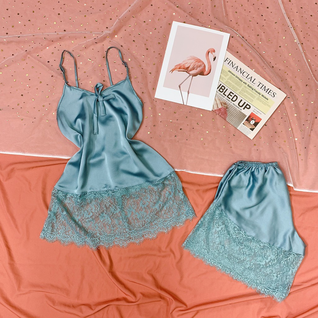 Đồ Ngủ Sexy 2 Dây Viền Ren Cực Sexy, Chất Liệu Satin Lụa Mềm Mịn, Đủ 7 Màu Cho Nàng Lựa Chọn [DN6] | BigBuy360 - bigbuy360.vn