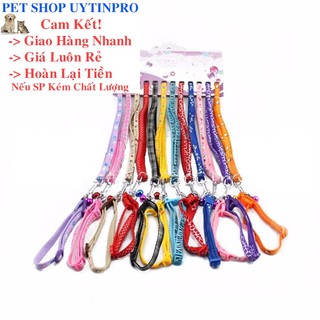 DÂY DẮT KÈM VÒNG CỔ CÓ CHUÔNG CHO PET THÚ CƯNG CHÓ MÈO - Pet shop Uytinpro