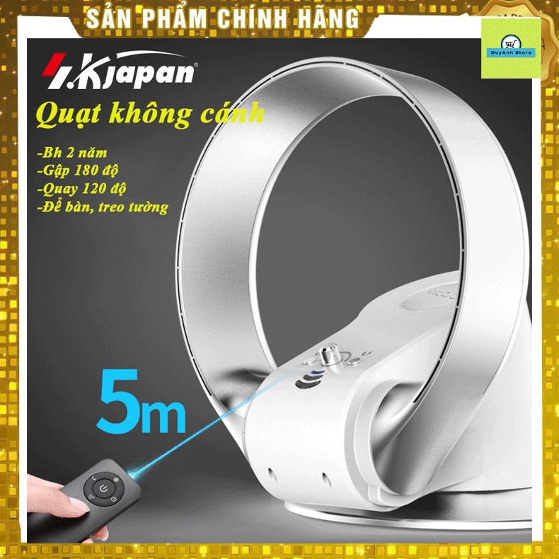 Quạt không cánh mát dịu an toàn cho trẻ nhỏ Kjapan CR-305 để bàn hoặc treo tường sang trọng