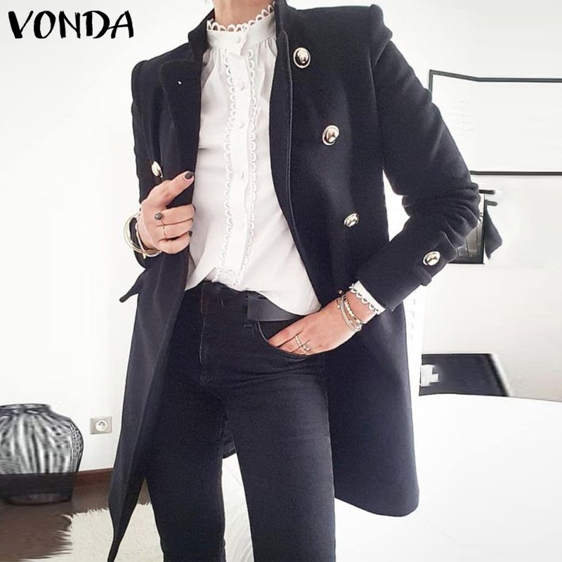 Áo Blazer VONDA Midi Tay Dài Màu Trơn Thời Trang Thu Đông Cho Nữ | BigBuy360 - bigbuy360.vn