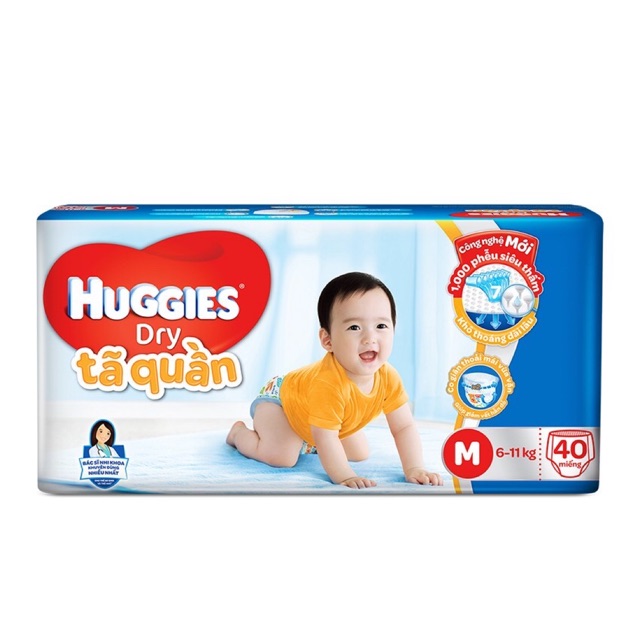 Tã quần Huggies bịch nhỏ size M40/ L36/XL32/XXL 28