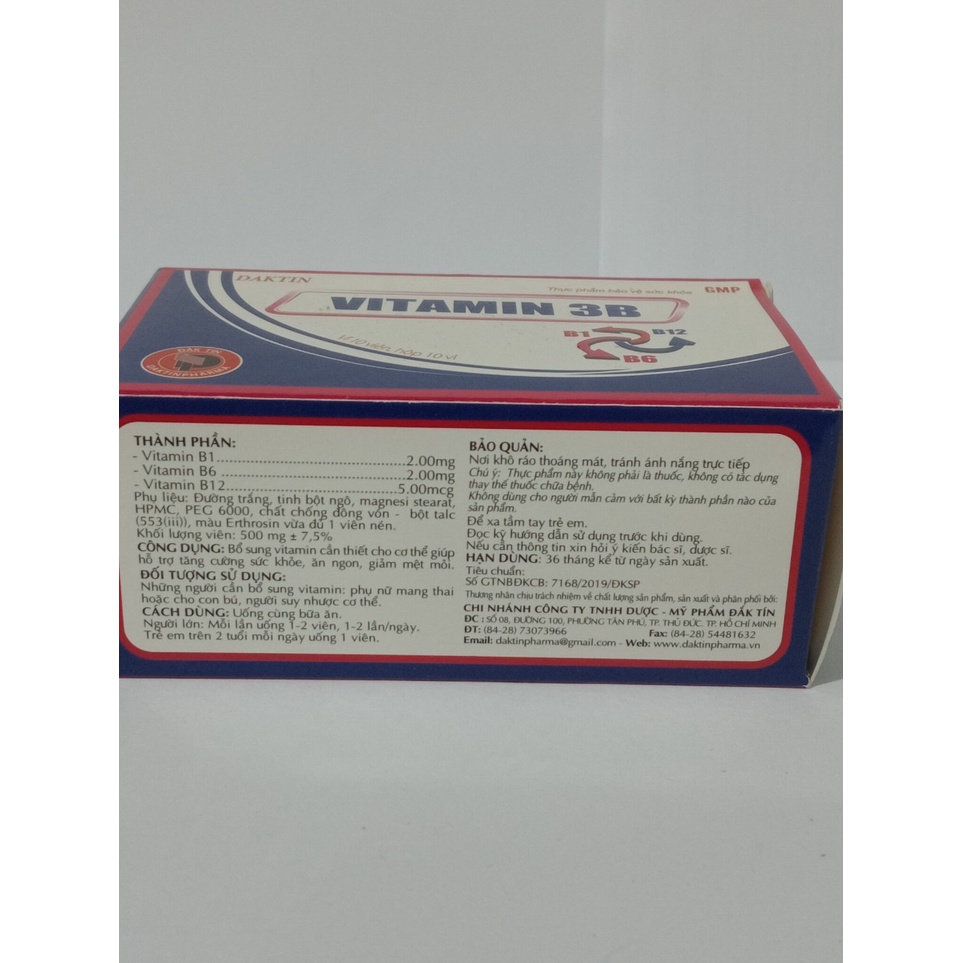 Viên uống VITAMIN 3B Hộp 100 viên