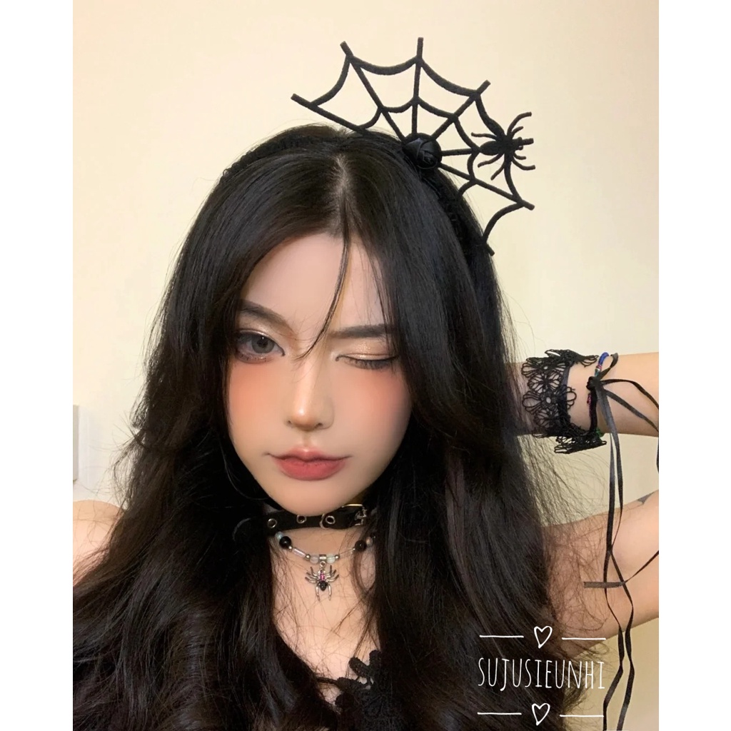 Phụ kiện bờm tóc / băng đô hình cánh quỷ, mũ, mèo, bí ngô, nhện halloween