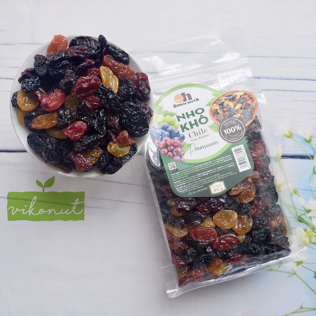 [Mã GROSALE2703 giảm 8% đơn 250K] Nho Khô Mix Chile 3 màu dòng thượng hạng size lớn [500gr] - Chilean Raisins Jumbo Size | BigBuy360 - bigbuy360.vn