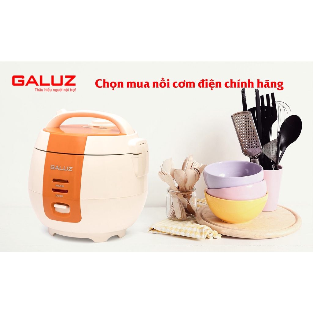 Nồi cơm điện mini Galuz Gr-01 size nhỏ cho 2-3 người với dung tích 1.2 lít công suất 500w