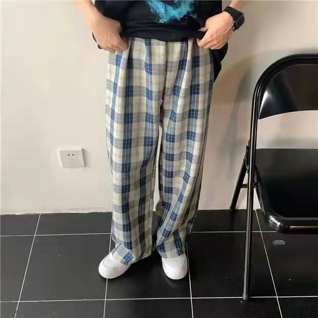 Quần ống rộng Họa Tiết Ca Rô Phong Cách Hàn Quốc Dành Cho Nữ