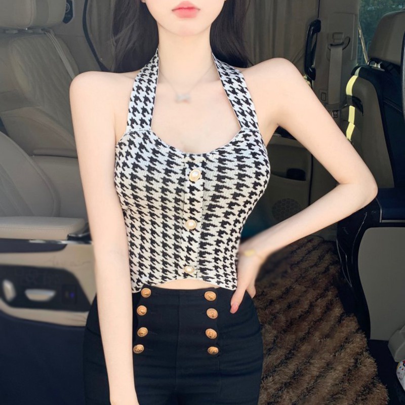 Áo Croptop Siêu Nhẹ Thiết Kế Cổ Yếm Thời Trang Quyến Rũ Cho Nữ