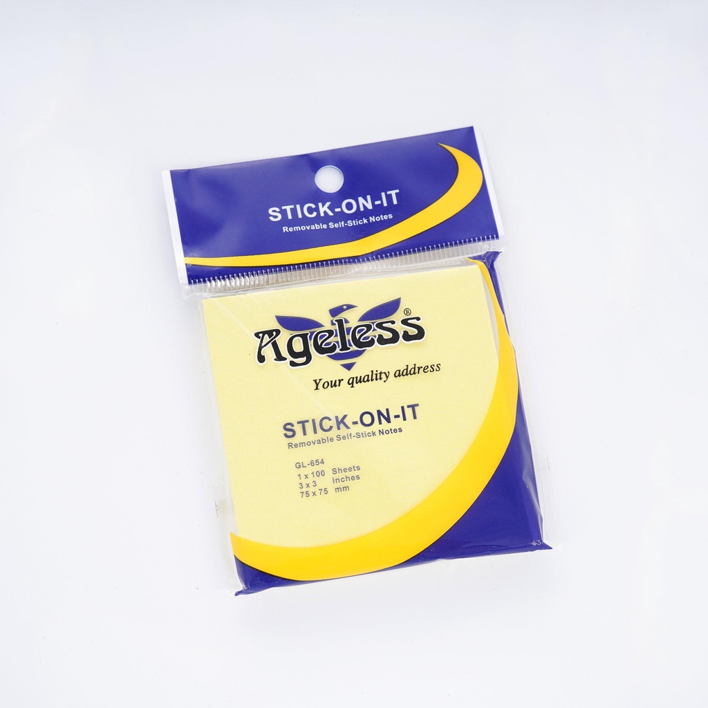 Giấy Note Ghi Chú Màu Vàng Ageless Đủ Kích Cỡ 1.5x2 3x2 3x3 3x4 3x5 4x6