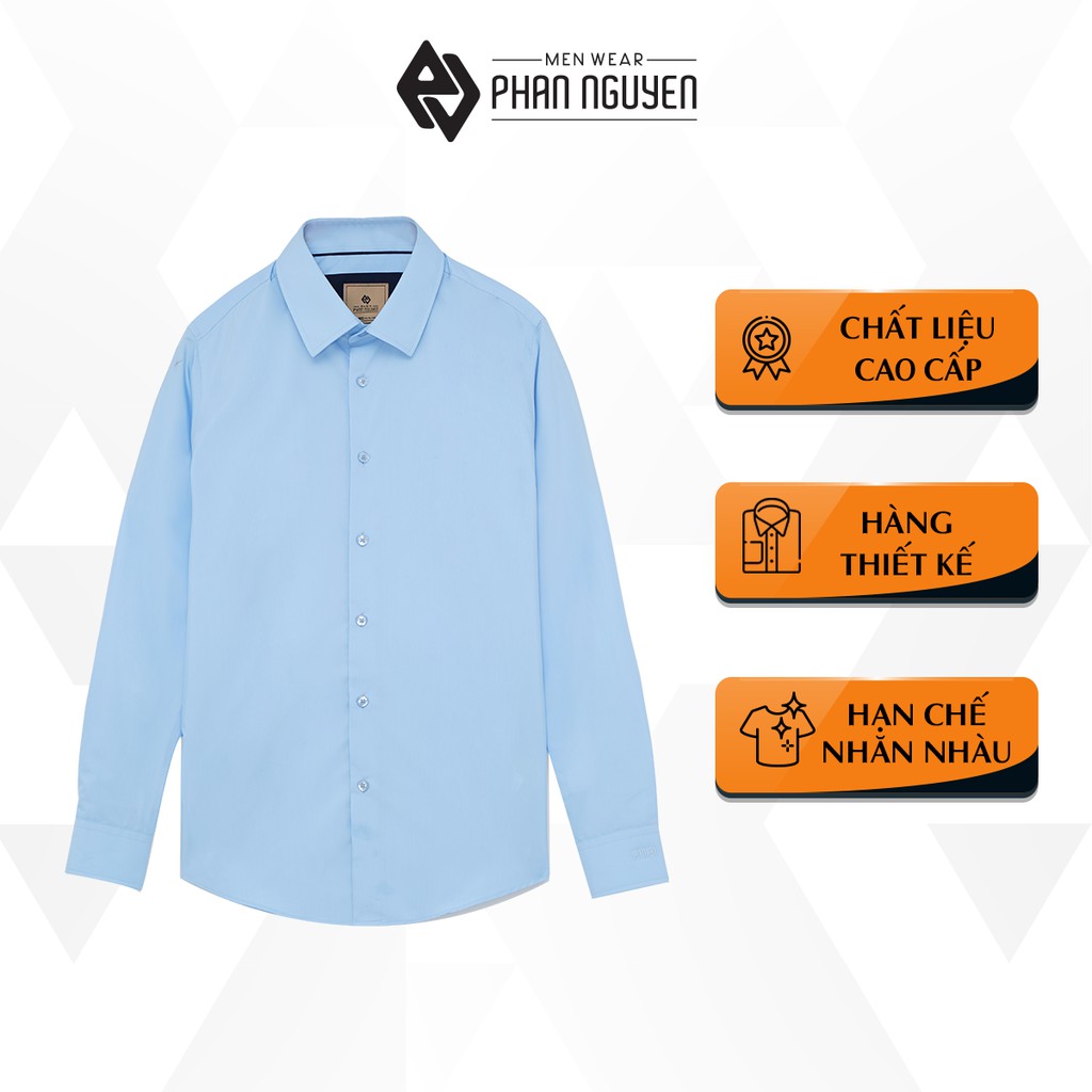Áo sơ mi nam dài tay PHAN NGUYỄN chất liệu cao cấp hạn chế nhăn nhàu, thoáng mát, kháng khuẩn, chống tia UV SMD.1102