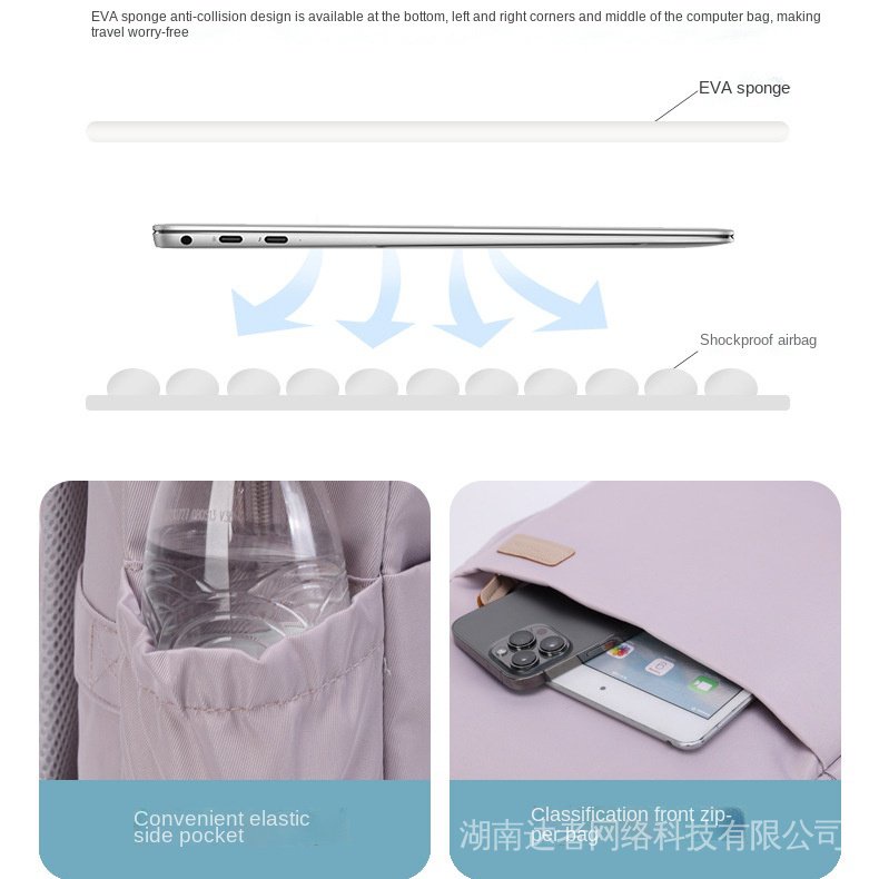 Ba lô máy tính xách tay Nữ 14 15 inch Ba lô Máy tính Không thấm nước Chống nước Chống mài mòn Ba lô Nữ