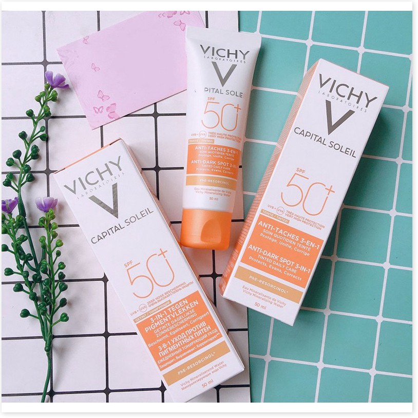 [Mã giảm giá mỹ phẩm chính hãng] VICHY Idéal Soleil Anti Taches Anti Dark Spots Spf 50+ - Kem Chống Nắng Mẫu Mới 50ml