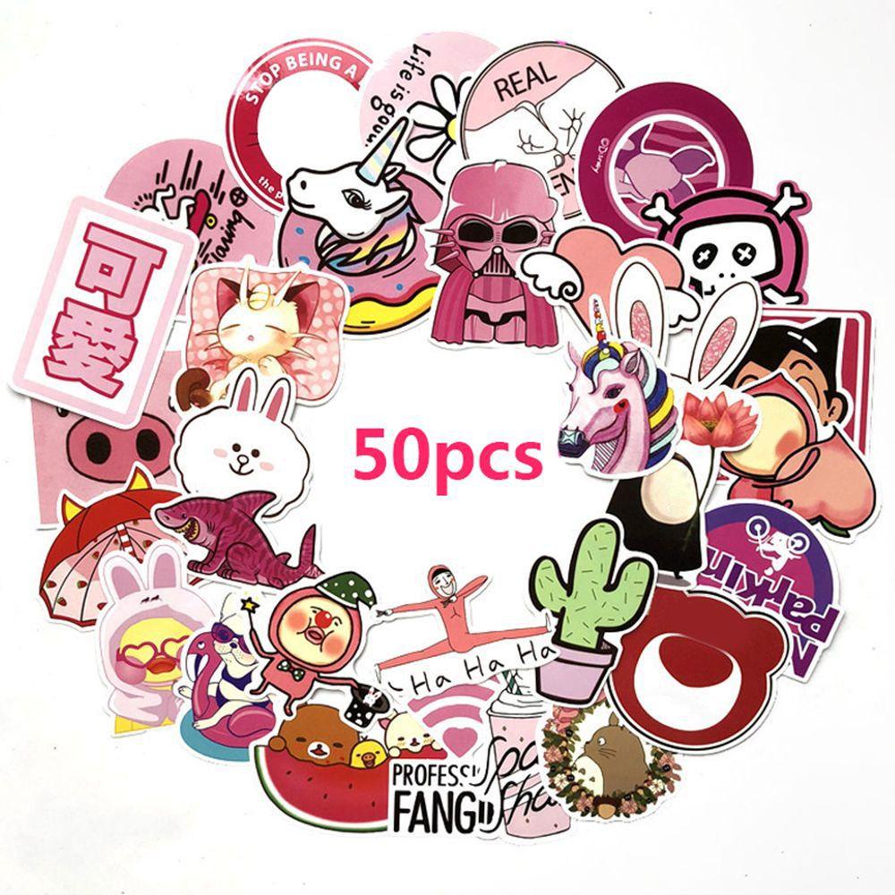 NIUYOU 50 Miếng Dán Hoạt Hình Trang Trí Vali