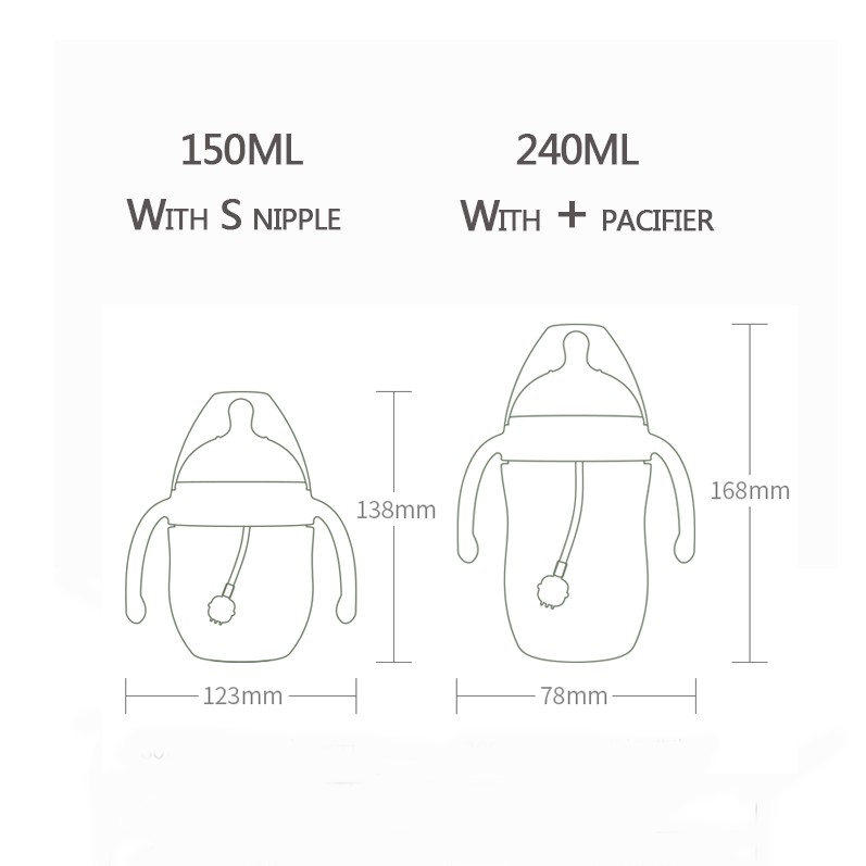 Bình sữa silicone 7CM  Bình silicone 160/260ML