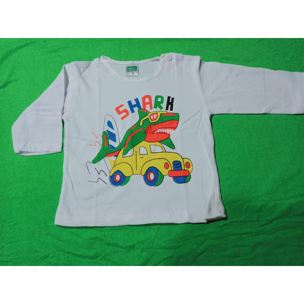 Áo cài vai tay dài trắng sơ sinh 100% cotton